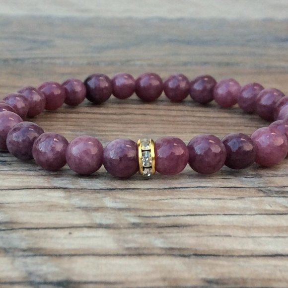 Pink Lepidolite bracelet, crystal healing - Picture 3 of 9
